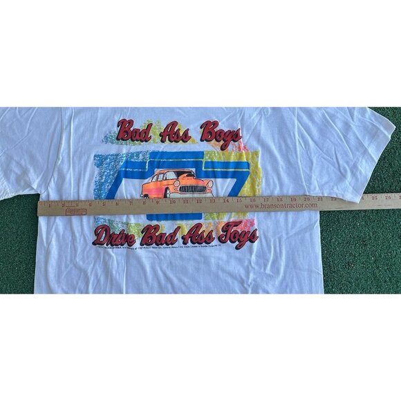 VTG 90s Chevy White Tshirt Bad Ass Boys Drive Bad Ass Toys Mens L - Picture 7 of 8